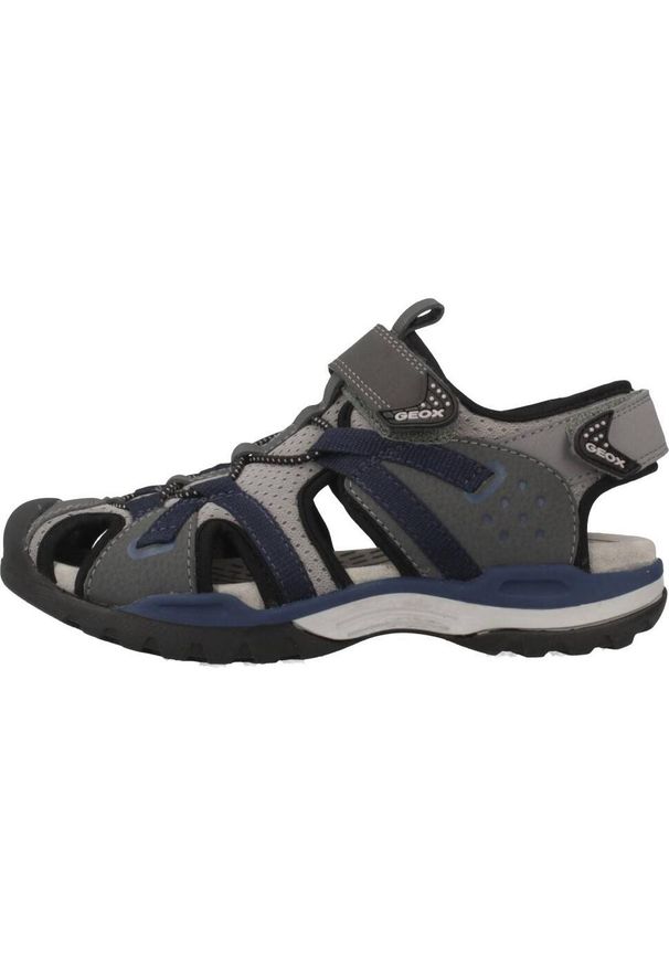 Sandały Geox Model J Borealis Boy. Kolor: szary. Materiał: syntetyk, tkanina. Sport: turystyka piesza