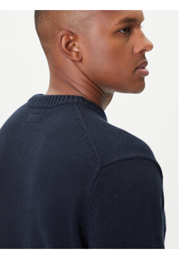 Guess Jeans Sweter M4BR31 Z3HM1 Granatowy Regular Fit. Kolor: niebieski. Materiał: bawełna
