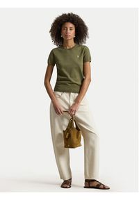 Polo Ralph Lauren T-Shirt 211971872501 Khaki Slim Fit. Typ kołnierza: polo. Kolor: brązowy. Materiał: bawełna #5