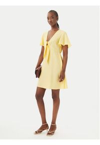 Vero Moda Sukienka codzienna Vira 10340739 Żółty Regular Fit. Okazja: na co dzień. Kolor: żółty. Materiał: wiskoza. Typ sukienki: proste. Styl: casual #4
