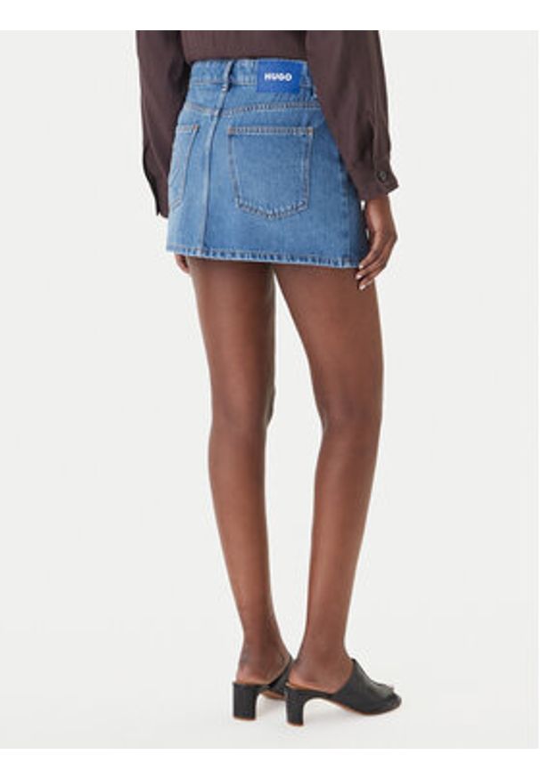 Hugo - HUGO Spódnica jeansowa Galanie_B 50559551 Niebieski Regular Fit. Kolor: niebieski. Materiał: bawełna