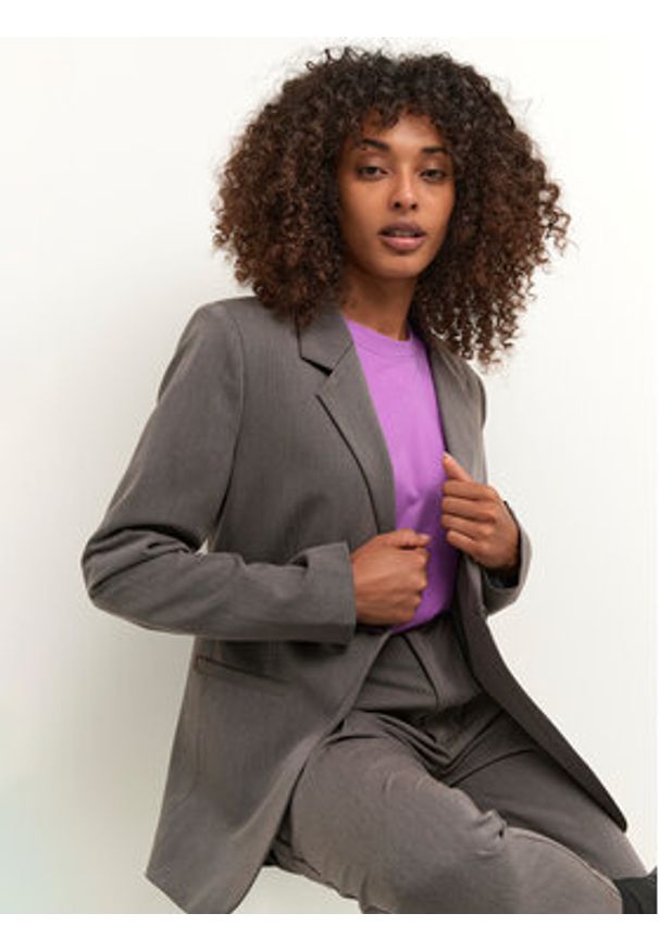 Kaffe Marynarka Sakura 10506684 Szary Regular Fit. Kolor: szary. Materiał: syntetyk