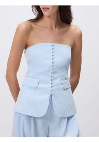Reserved - Gorsetowy top - jasnoniebieski. Typ kołnierza: dekolt gorset. Kolor: niebieski. Materiał: wiskoza, tkanina