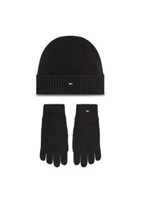 TOMMY HILFIGER - Tommy Hilfiger Zestaw Czapka i Rękawiczki AM0AM12938 Czarny. Kolor: czarny. Materiał: bawełna, materiał