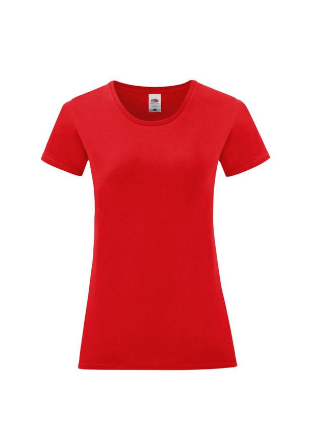 FRUIT OF THE LOOM - T-shirt Damski Iconic 150. Kolor: czerwony. Sport: turystyka piesza