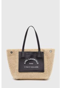 Karl Lagerfeld torebka kolor beżowy. Kolor: beżowy. Rodzaj torebki: na ramię #1