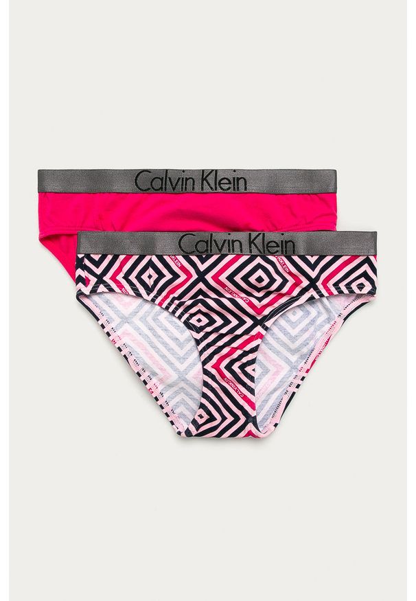 Calvin Klein Underwear - Figi dziecięce (2-pack). Kolor: wielokolorowy. Materiał: bawełna, materiał, dzianina, poliamid, elastan, poliester