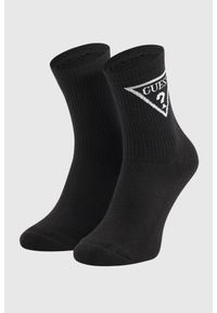 Guess - GUESS Czarne męskie sportowe skarpetki. Kolor: czarny. Materiał: dzianina