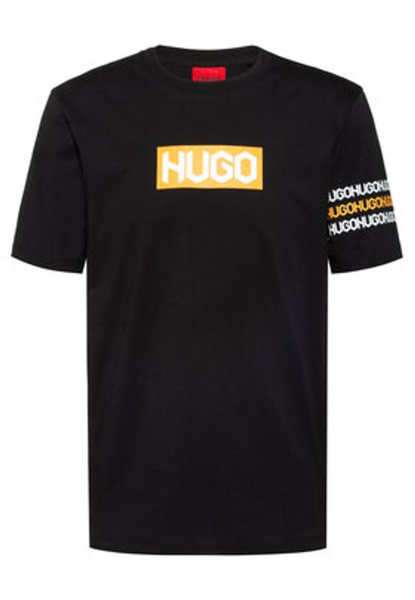 Hugo T-Shirt Dake 50448862 Czarny Regular Fit. Kolor: czarny. Materiał: bawełna