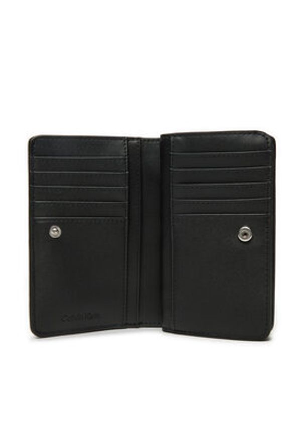 Calvin Klein Mały Portfel Damski Ck Daily Medium Bifold_Mono K60K612824 Czarny. Kolor: czarny. Materiał: skóra