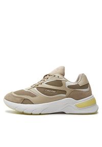 Calvin Klein Sneakersy Runner Lace Up Mesh Mix HW0HW01904 Brązowy. Kolor: brązowy. Materiał: mesh #6