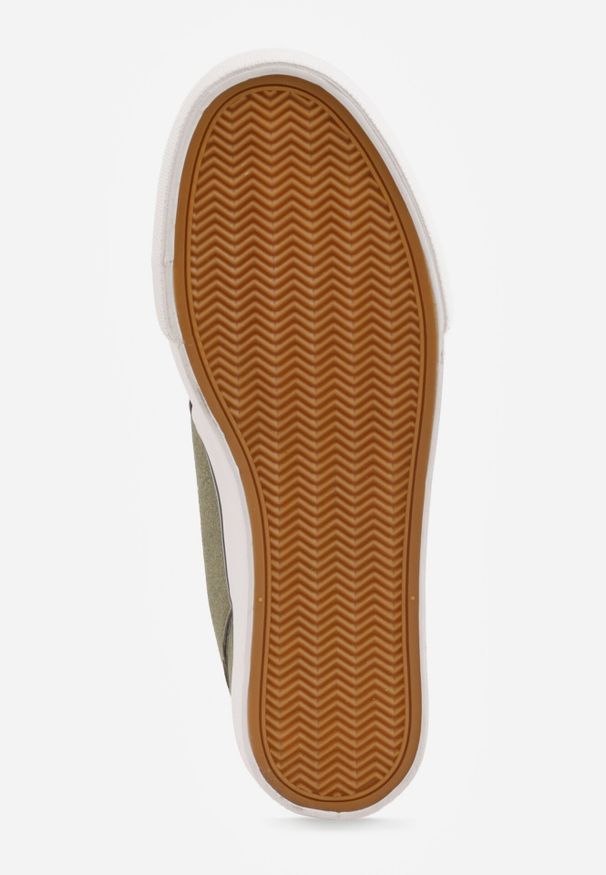 Born2be - Zielone Klasyczne Tenisówki z Ozdobnym Paskiem przy Podeszwie Ranora. Zapięcie: pasek. Kolor: zielony. Materiał: jeans, dresówka. Szerokość cholewki: normalna. Wzór: gładki. Styl: klasyczny