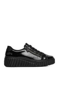 Rieker Sneakersy N2501-00 Czarny. Kolor: czarny. Materiał: skóra, lakier