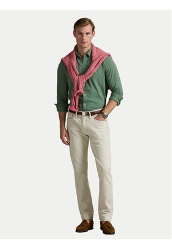 Polo Ralph Lauren Koszula 710654408144 Zielony Regular Fit. Typ kołnierza: polo. Kolor: zielony. Materiał: bawełna