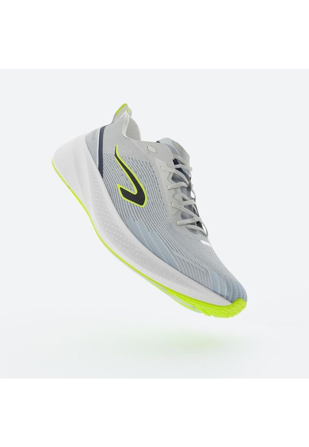 KIPRUN - Buty do biegania męskie Kiprun Cushion 500. Kolor: biały, zielony, żółty, wielokolorowy. Szerokość cholewki: normalna
