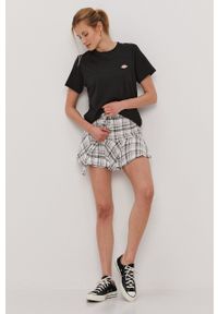 Dickies T-shirt damski kolor czarny DK0A4XDABLK-BLACK. Okazja: na co dzień. Kolor: czarny. Materiał: dzianina. Wzór: gładki, aplikacja. Styl: casual #3