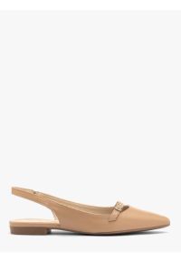 Ryłko - Beżowe baleriny slingback. Zapięcie: pasek. Kolor: beżowy. Materiał: skóra. Szerokość cholewki: normalna. Styl: street