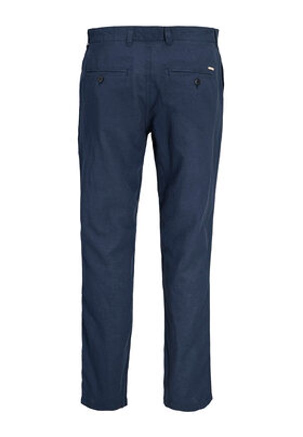 Jack & Jones Chinosy Stace 12248604 Granatowy Tapered Fit. Kolor: niebieski. Materiał: len