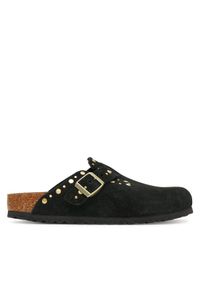 Birkenstock Klapki Boston Rivet 1030491 Czarny. Kolor: czarny. Materiał: skóra, zamsz
