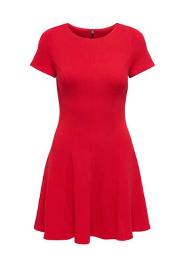 only - ONLY Sukienka codzienna Kenya 15370506 Czerwony Regular Fit. Okazja: na co dzień. Kolor: czerwony. Materiał: wiskoza. Typ sukienki: proste. Styl: casual