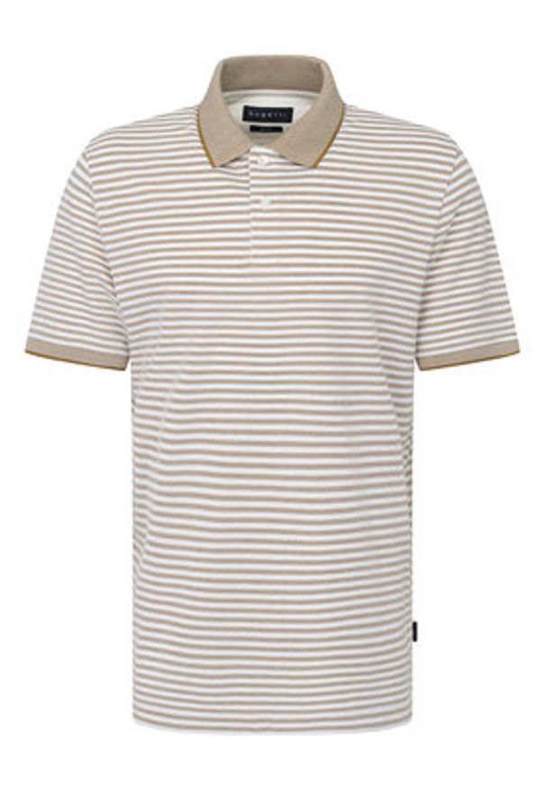 Bugatti Polo 8150-75092C Beżowy Regular Fit. Typ kołnierza: polo. Kolor: beżowy. Materiał: bawełna