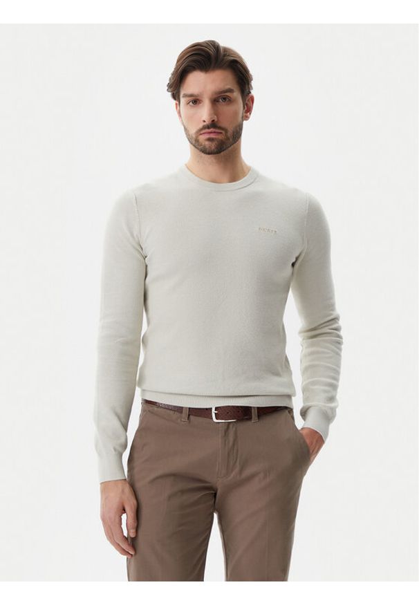 Guess Sweter M5GR02 Z3MH1 Granatowy Regular Fit. Kolor: beżowy. Materiał: bawełna