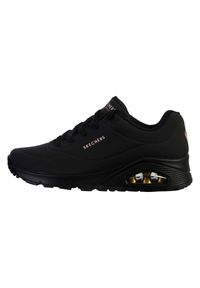 skechers - Buty damskie SKECHERS Uno Stand On Air. Okazja: na co dzień. Kolor: czarny. Materiał: skóra