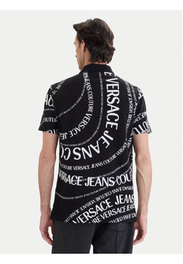 Versace Jeans Couture Polo 80GAG6R0 JS556 Czarny Regular Fit. Typ kołnierza: polo. Kolor: czarny. Materiał: bawełna