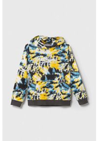 Guess bluza bawełniana dziecięca kolor żółty z kapturem wzorzysta. Typ kołnierza: kaptur. Kolor: żółty. Materiał: bawełna #4