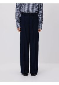 Reserved - Spodnie z kantem - granatowy. Kolor: niebieski. Materiał: tkanina, wiskoza #1