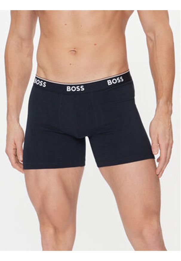 BOSS - Boss Komplet 3 par bokserek 50475282 Niebieski. Kolor: niebieski. Materiał: bawełna