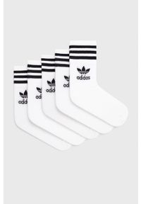 adidas Originals Skarpetki (5-pack) H65458 kolor biały H65458-WHITE. Kolor: biały. Materiał: włókno, materiał #1
