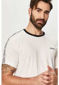 DKNY - Dkny - T-shirt piżamowy. Kolor: biały. Materiał: dzianina. Wzór: nadruk #4