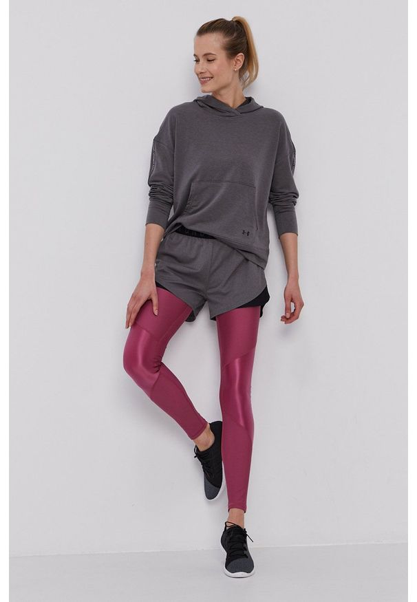 Under Armour - Bluza. Typ kołnierza: kaptur. Kolor: szary