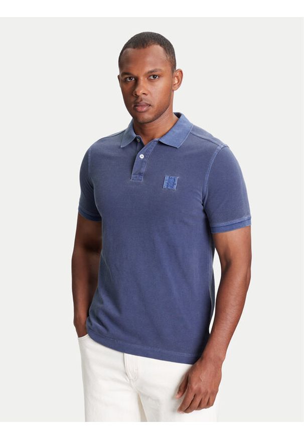 United Colors of Benetton - United Colors Of Benetton Polo 3089U302D Niebieski Regular Fit. Typ kołnierza: polo. Kolor: niebieski. Materiał: bawełna