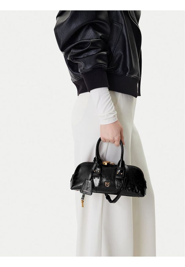 Pinko - PINKO Torebka Bowling Bag Baguette AI 25-26 105334 A2VW Czarny. Kolor: czarny. Materiał: skórzane
