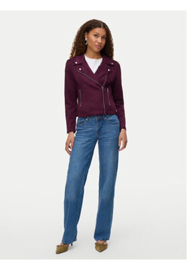 Vero Moda Kurtka z imitacji skóry Jose 10300938 Fioletowy Regular Fit. Kolor: fioletowy. Materiał: skóra