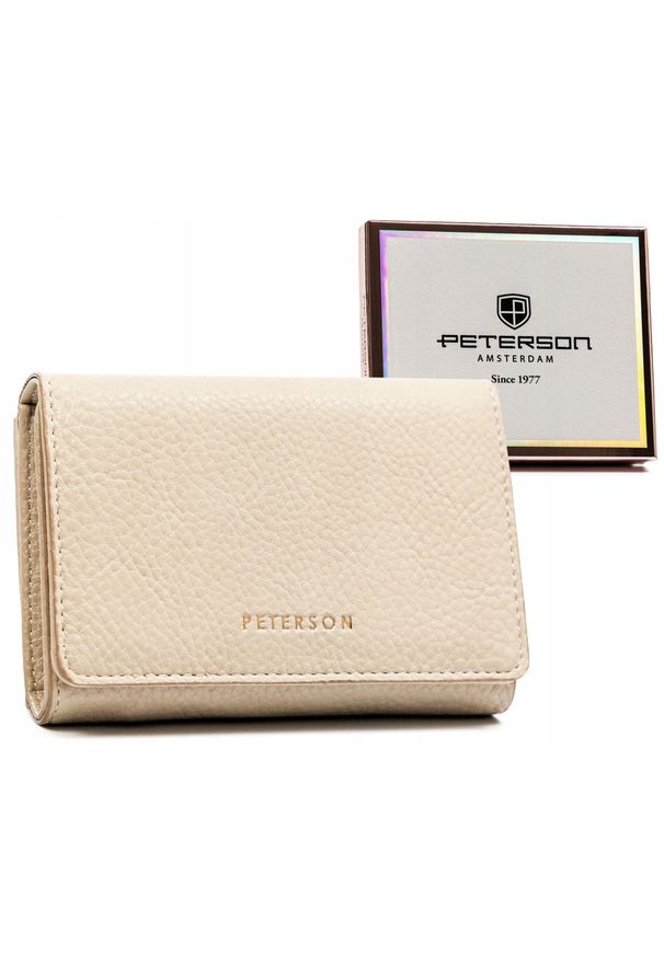 Portfel damski Peterson PTN 013-HB beżowa. Kolor: beżowy. Materiał: skóra ekologiczna