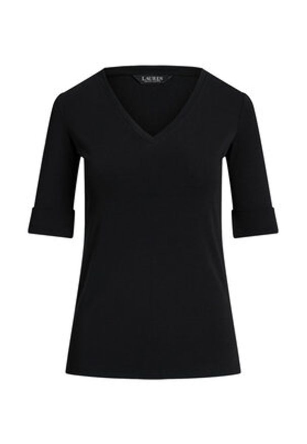 Lauren Ralph Lauren - LAUREN RALPH LAUREN Bluzka 200815843003 Czarny Slim Fit. Kolor: czarny. Materiał: bawełna
