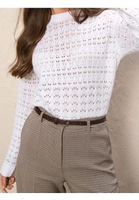 Sinsay - Strukturalny sweter - kremowy. Kolor: kremowy