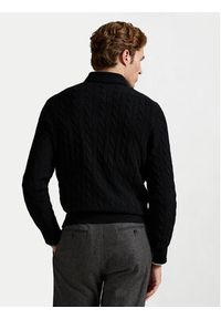 Polo Ralph Lauren Sweter 710974165001 Czarny Regular Fit. Typ kołnierza: polo. Kolor: czarny. Materiał: wełna #4