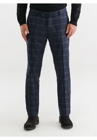 Pako Lorente - PAKO LORENTE – Granatowe spodnie garniturowe. Kolor: niebieski. Materiał: wełna #6