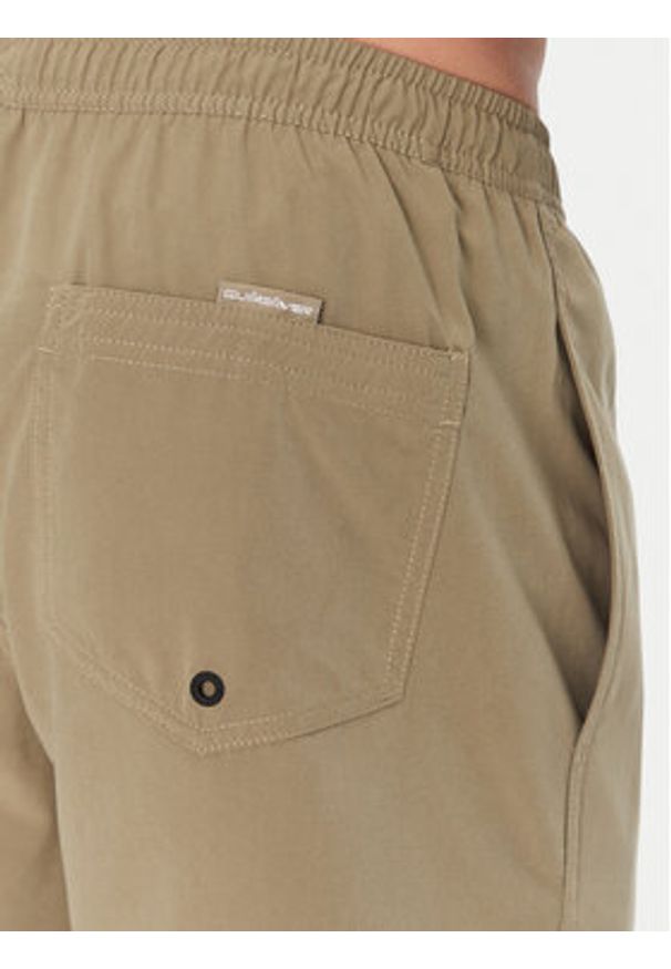 Quiksilver Szorty kąpielowe Spl Fineline Volley 15 EQYJV04141 Khaki Regular Fit. Kolor: brązowy. Materiał: syntetyk