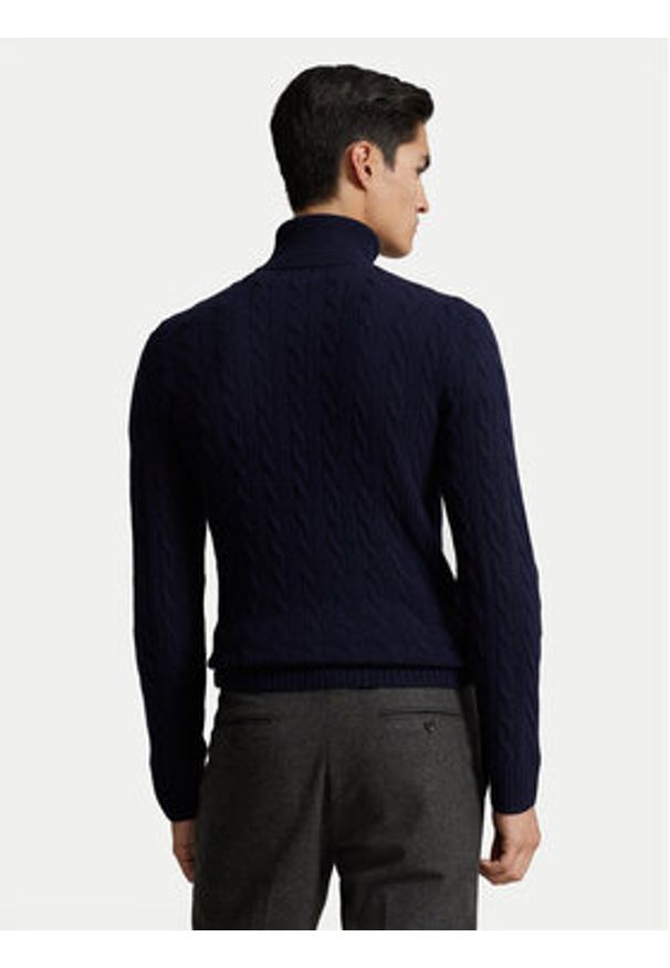 Polo Ralph Lauren Golf 710876836005 Granatowy Regular Fit. Typ kołnierza: golf, polo. Kolor: niebieski. Materiał: wełna