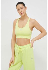 DKNY - Dkny biustonosz sportowy kolor żółty. Kolor: żółty. Materiał: materiał. Wzór: aplikacja #4