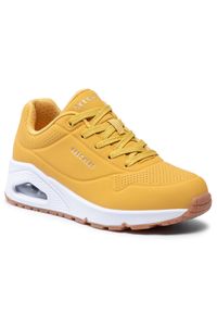 skechers - Skechers Sneakersy Uno Stand On Air 73690/YLW Żółty. Kolor: żółty. Materiał: skóra