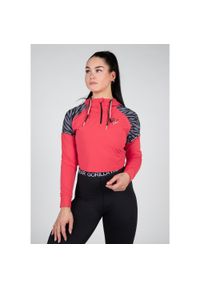 GORILLA WEAR - Zion Cropped Bluza z kapturem - Czerwony. Typ kołnierza: kaptur. Kolor: czerwony. Materiał: polar. Sezon: zima. Sport: fitness #1