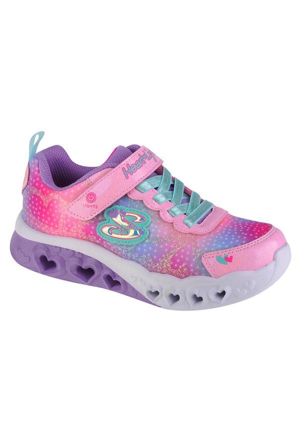skechers - Buty do chodzenia dziewczęce, Skechers Flutter Heart Lights. Kolor: różowy, wielokolorowy. Model: Skechers Sport. Sport: turystyka piesza