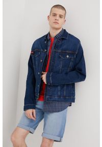 Lee Cooper kurtka jeansowa męska kolor granatowy przejściowa. Okazja: na co dzień. Kolor: niebieski. Materiał: jeans. Styl: casual #4