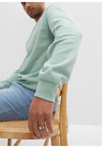 bonprix - Bluza dresowa. Kolor: zielony. Materiał: dzianina, dresówka. Styl: sportowy #3